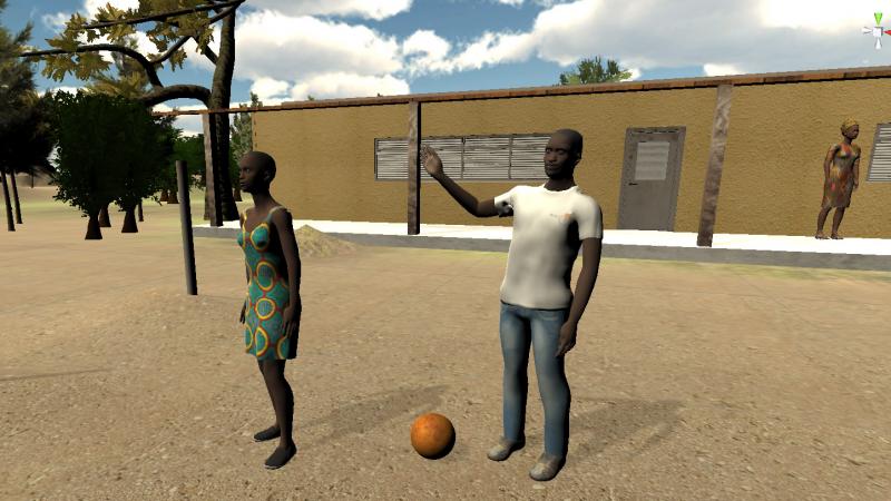 Still from VR experience showing an outside scene