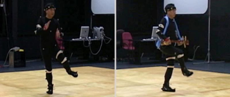 Man with MoCap suit dancing