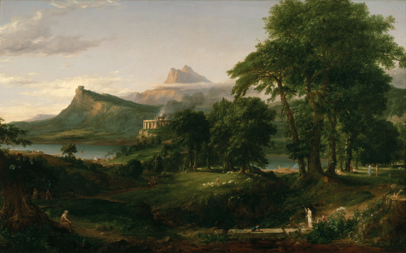 Painting of fields by thomas cole
