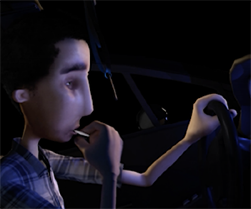 Still from Wade of man driving