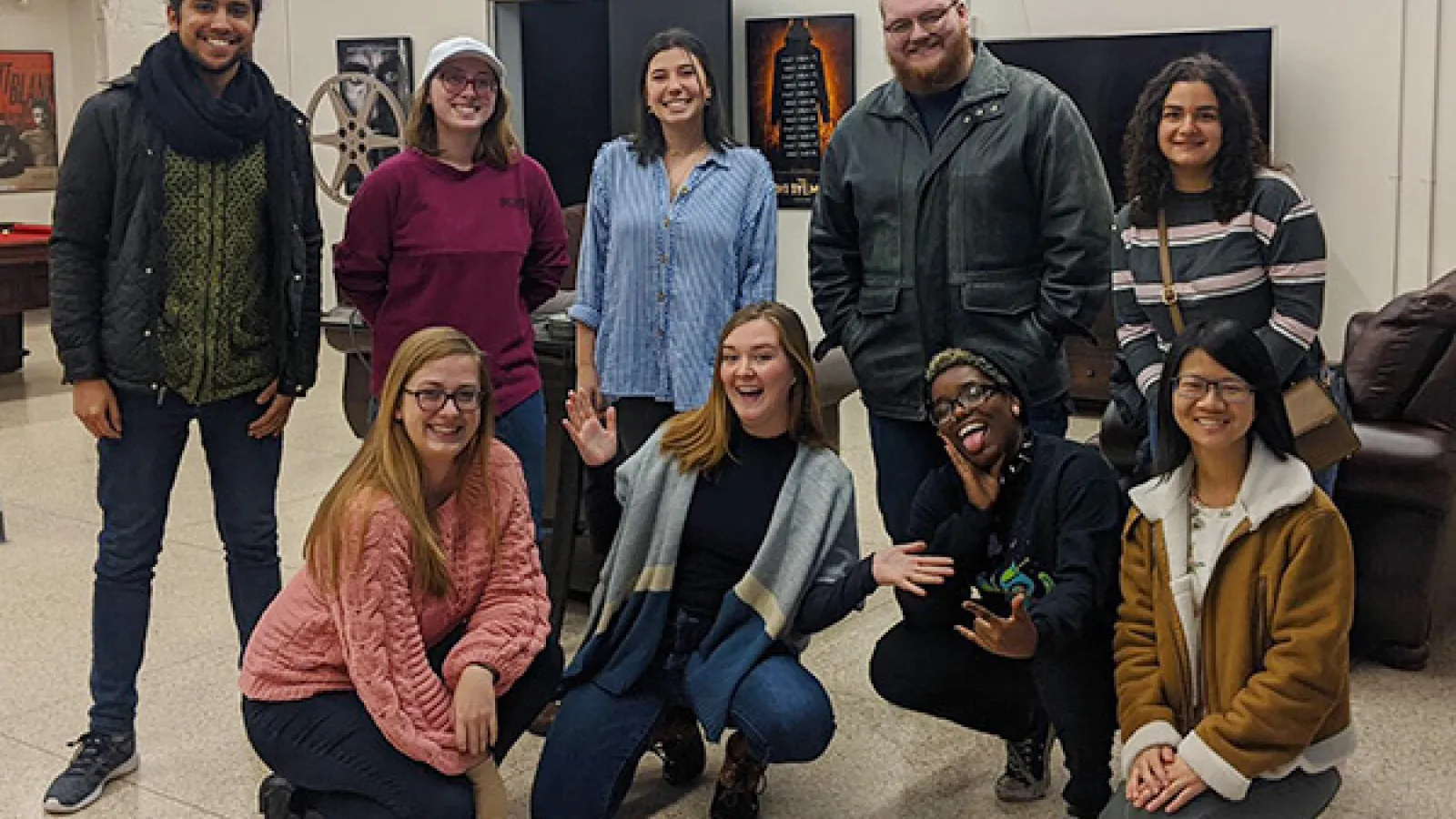 Members of the Animation Club at a studio tour of the Ohio Film Group