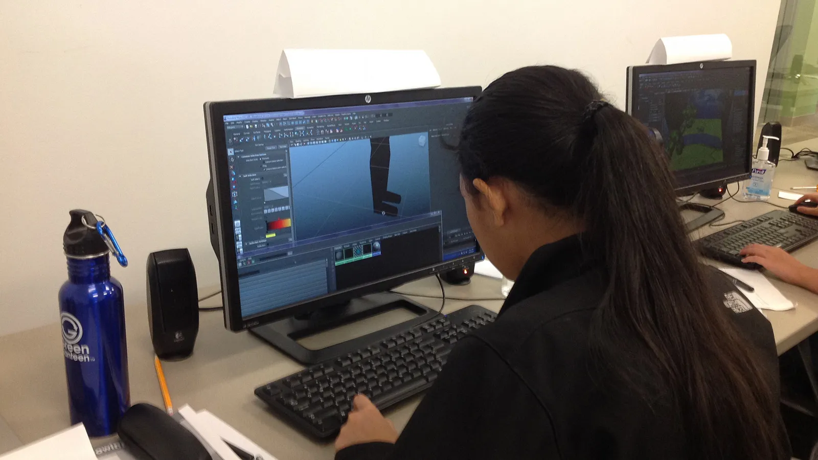 Student working on computer