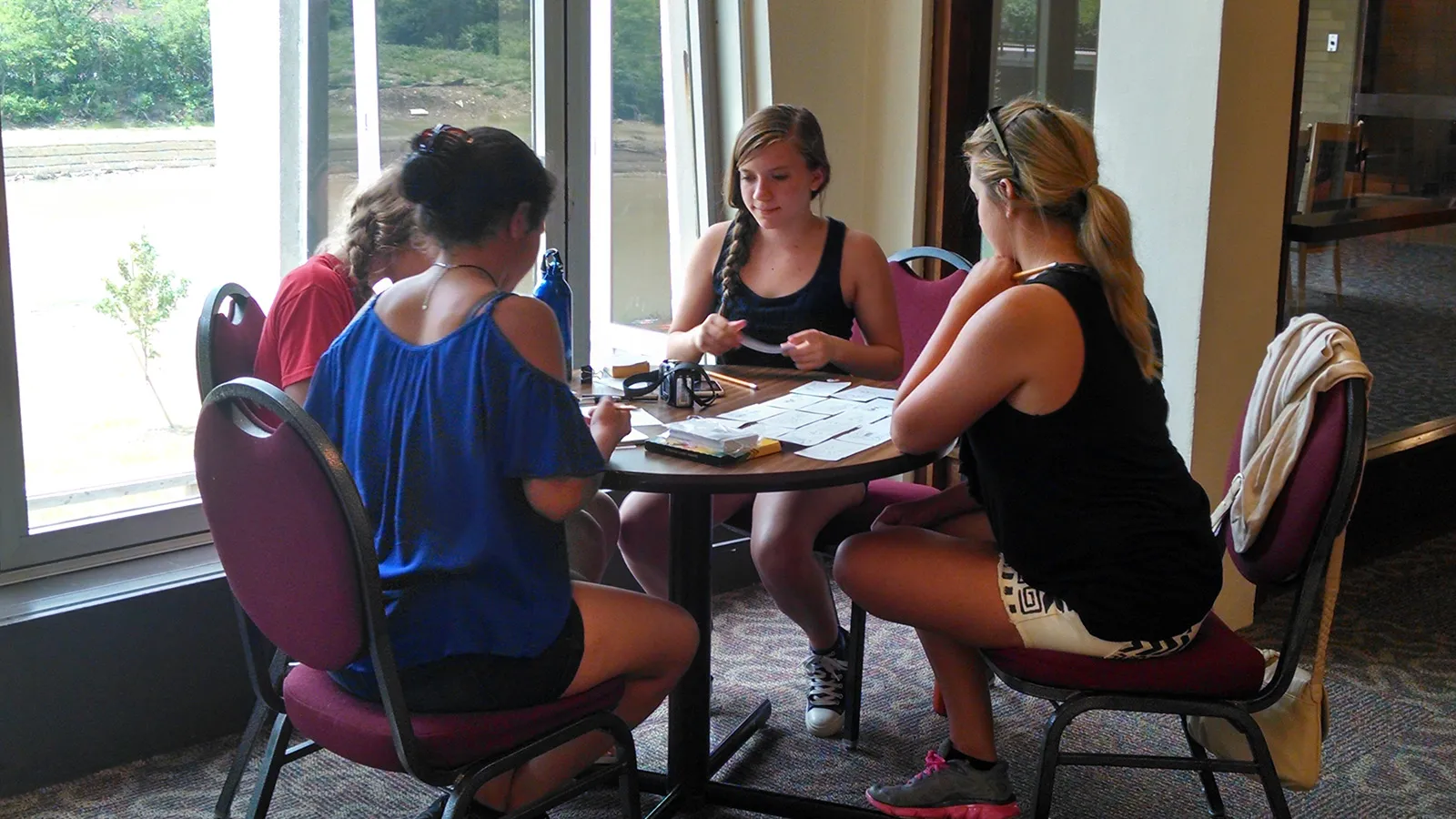 A team working at a table