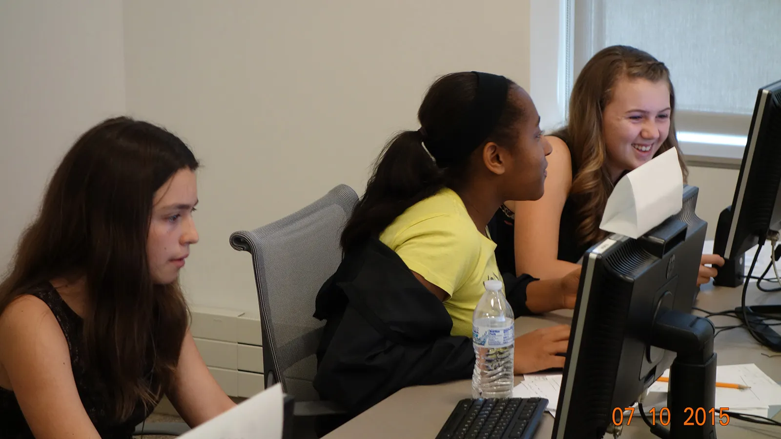 Students working on computers