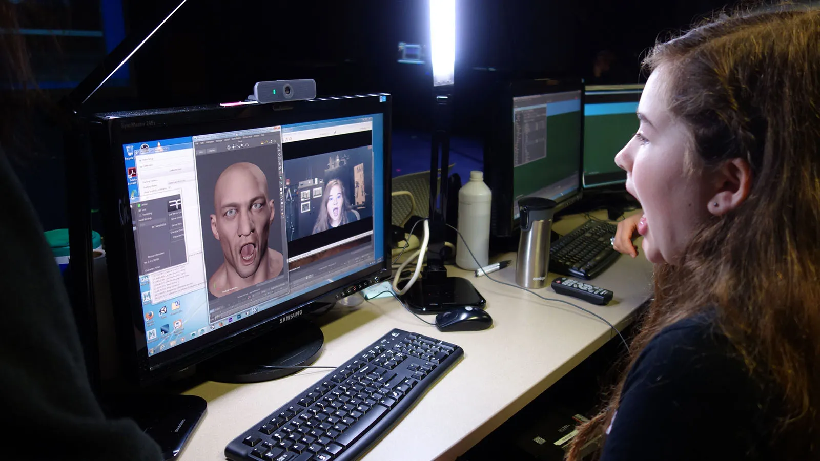 Student working on computer animation