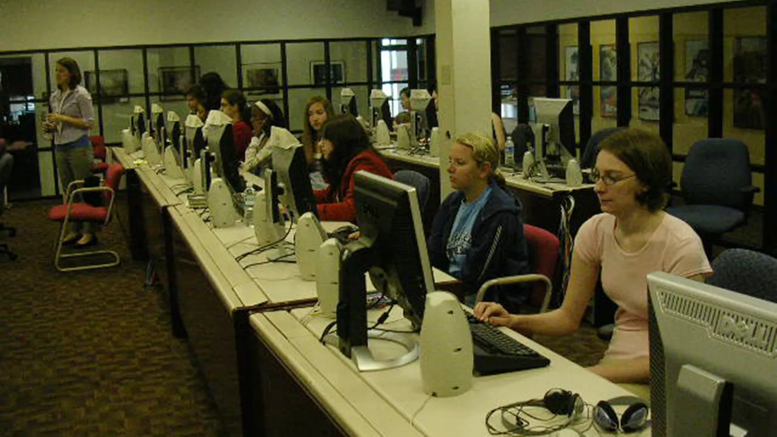Students working at computers