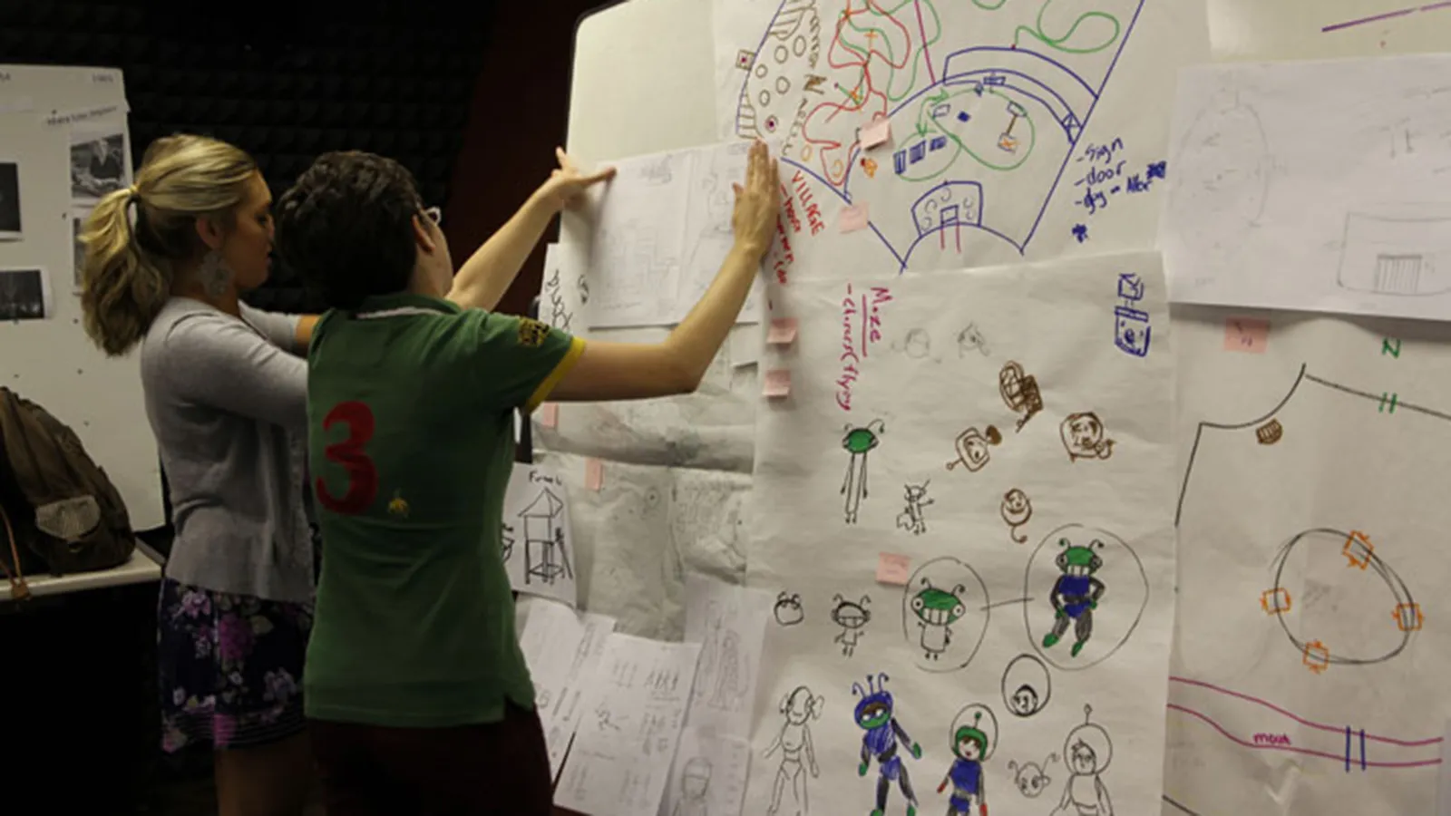 Students' hand drawn sketches