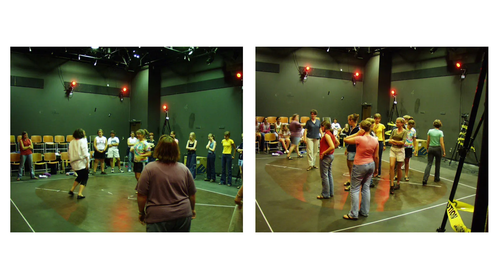 students working in motion capture lab