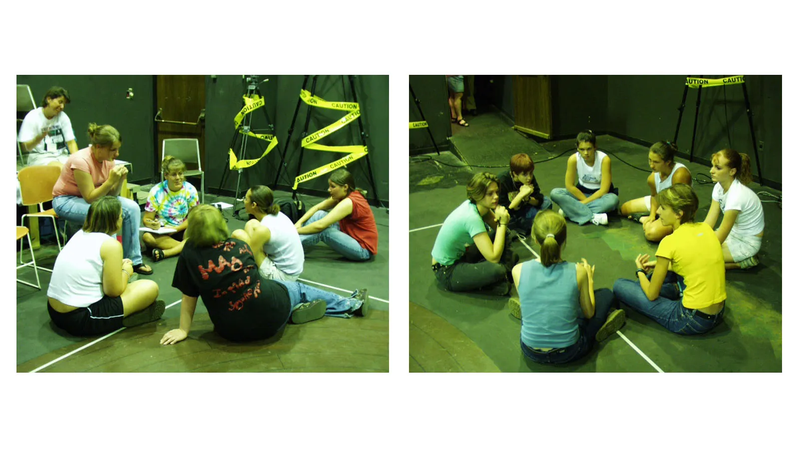 groups of students in motion capture lab