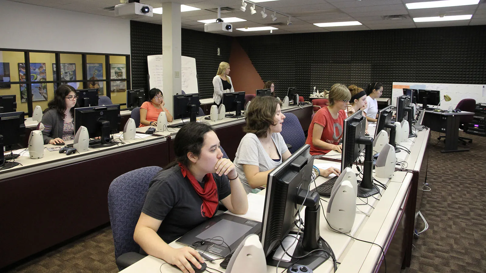 students working in computer lab