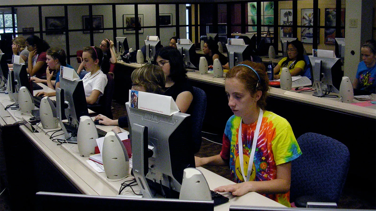 students working in computer lab