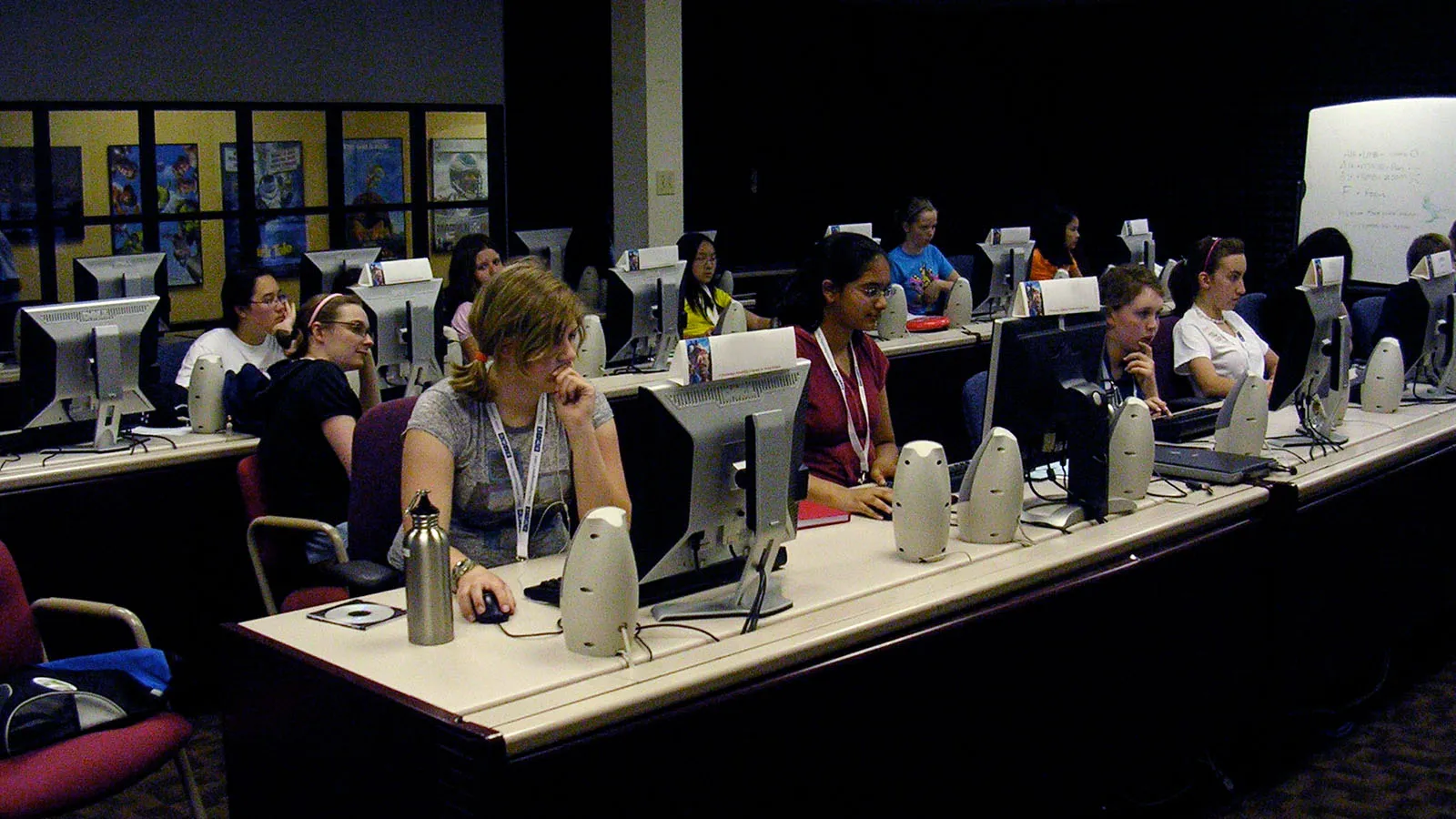 students working in computer lab