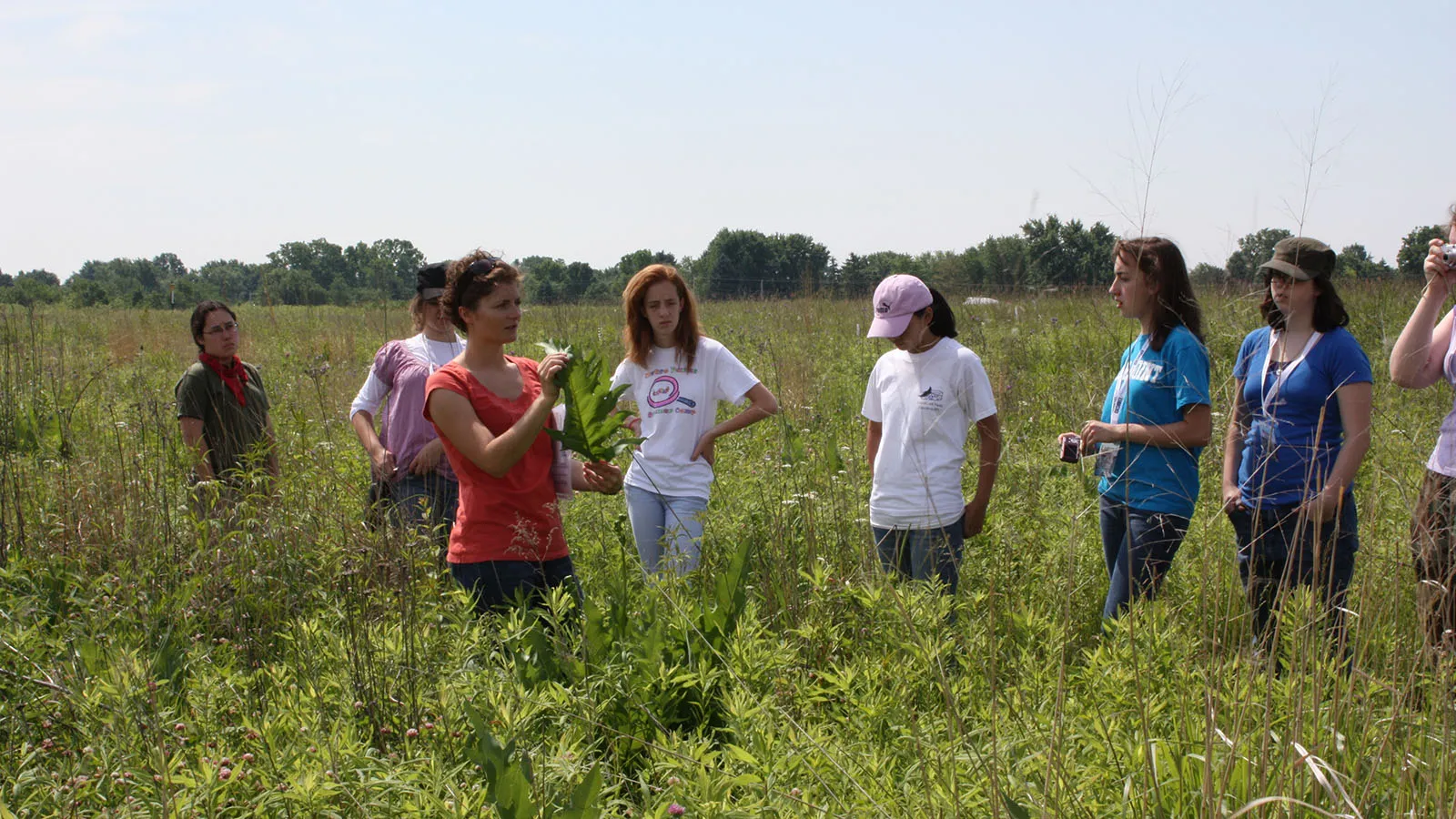 students observing the pairie