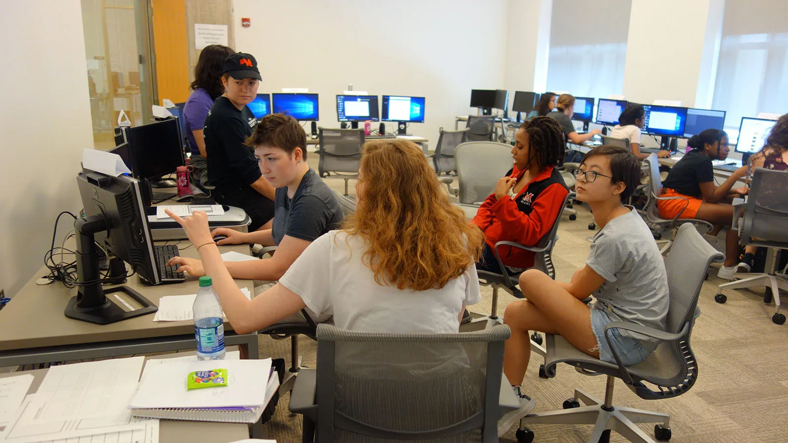 students working in computer lab