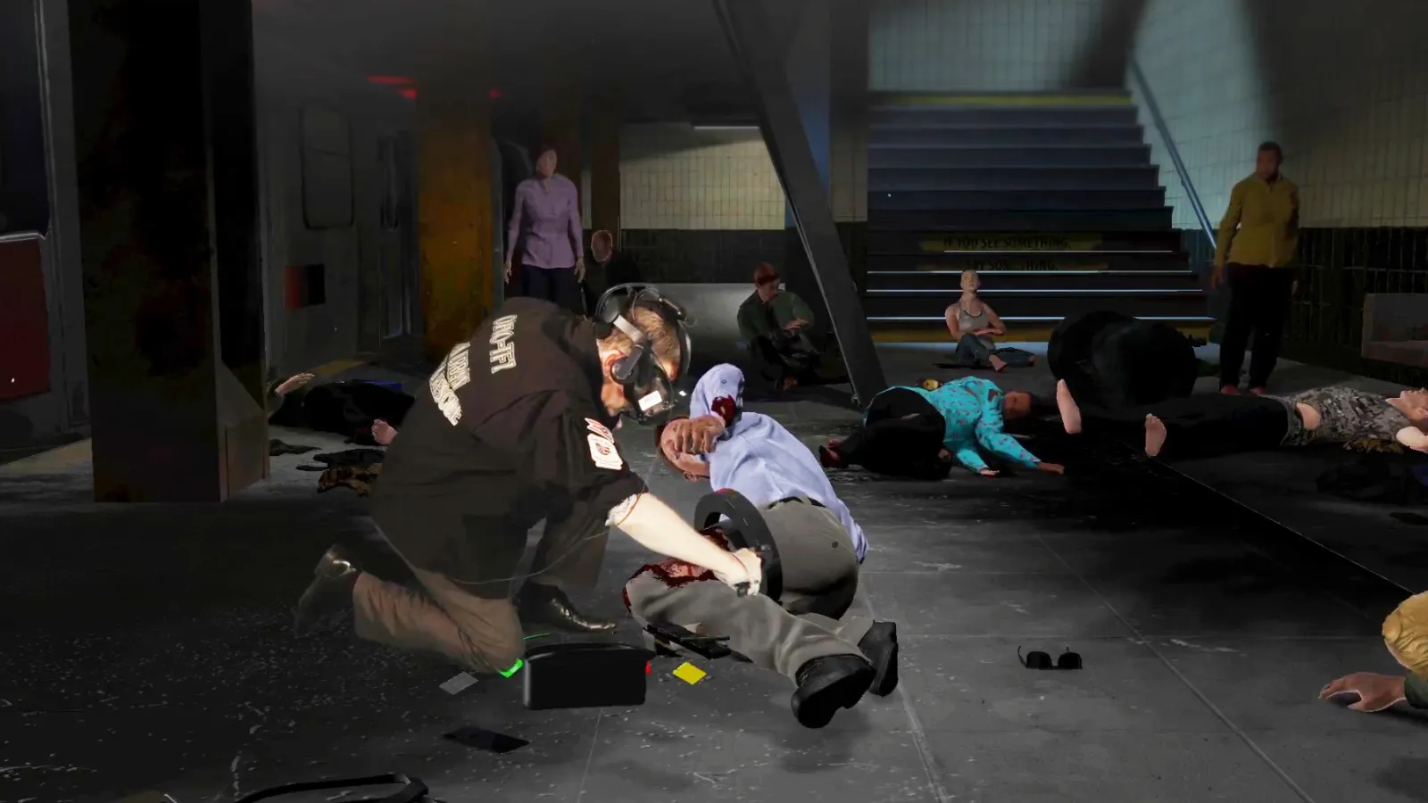 First Responders image. Virtual reality training in process