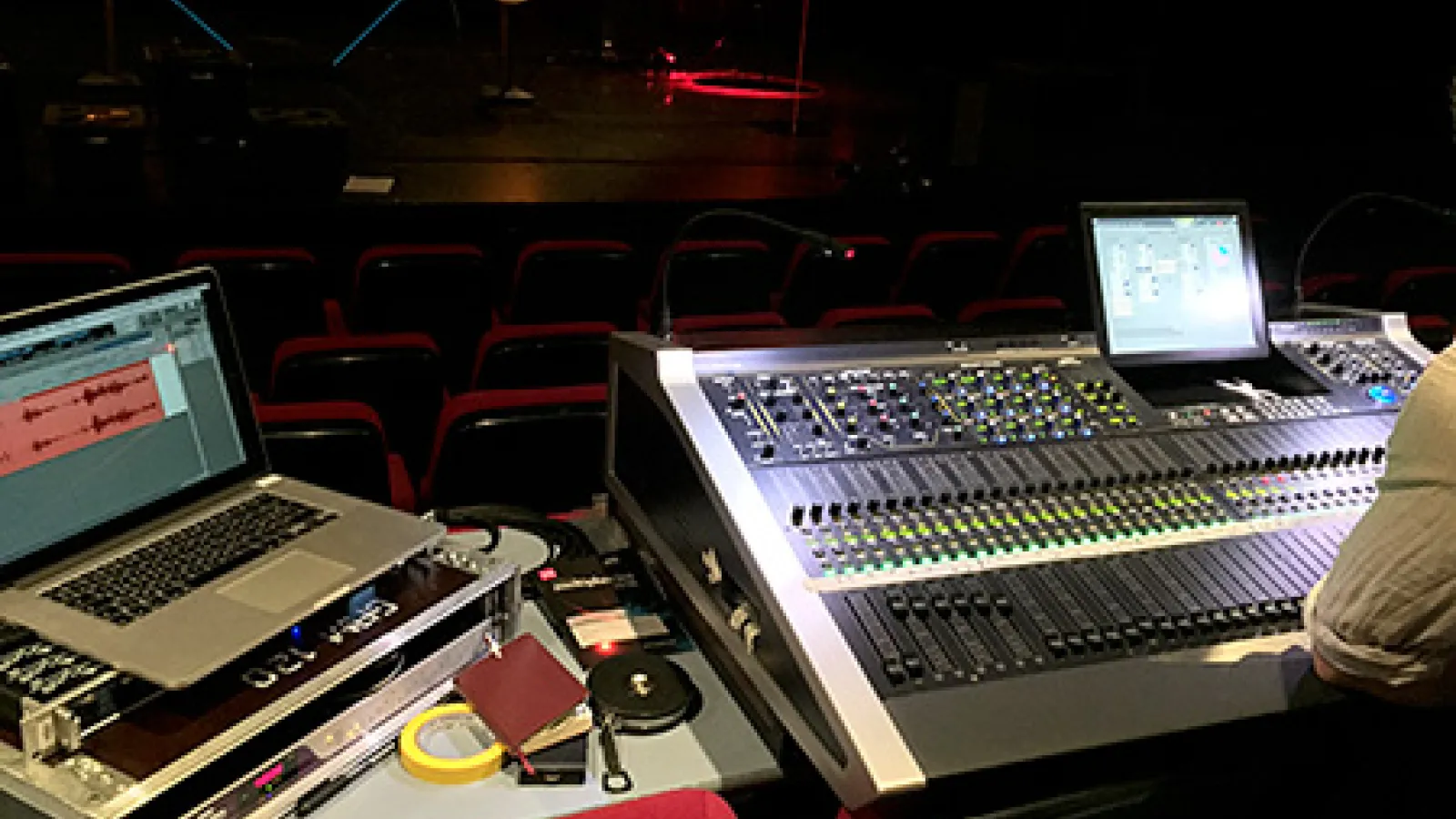 audio mixing console in ACCAD Motion Lab