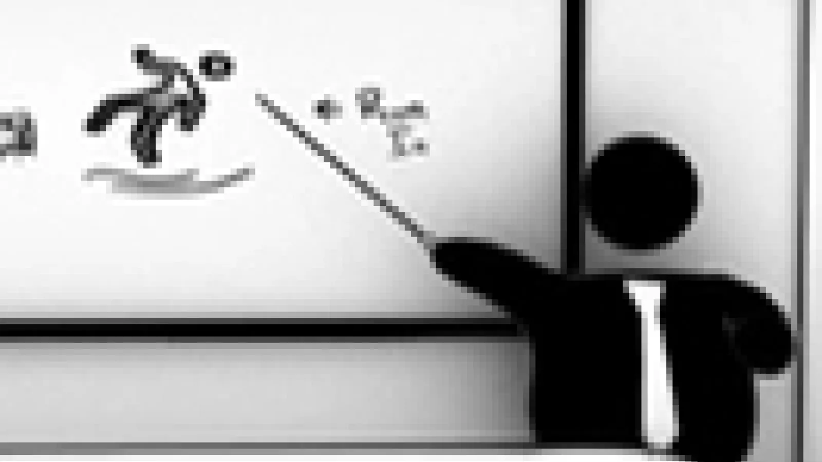 Stick figures reviewing safety