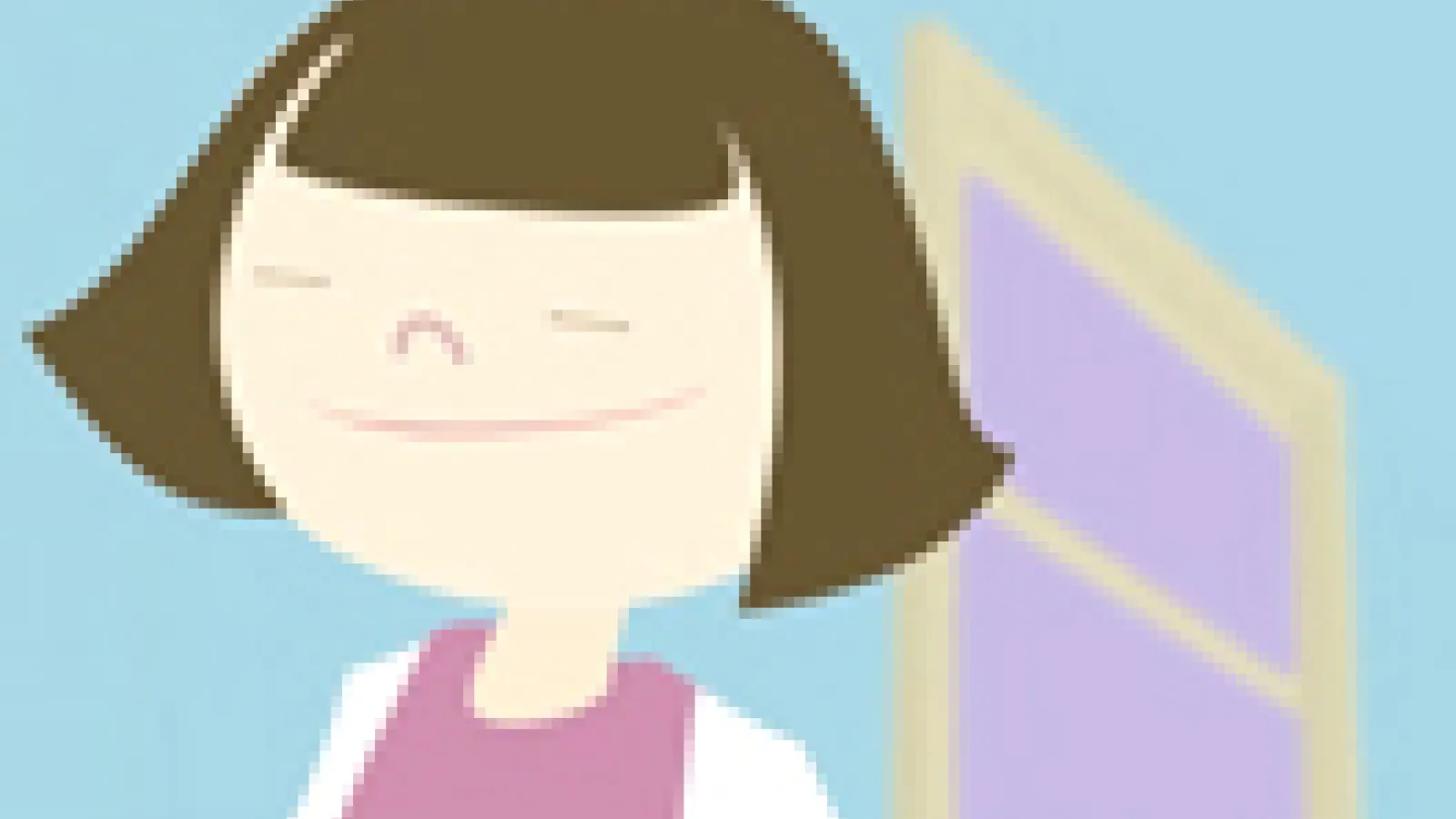 Cartoon girl grinning