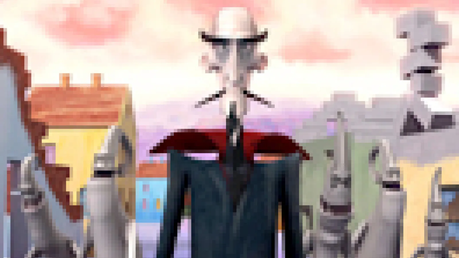 Evil looking male character