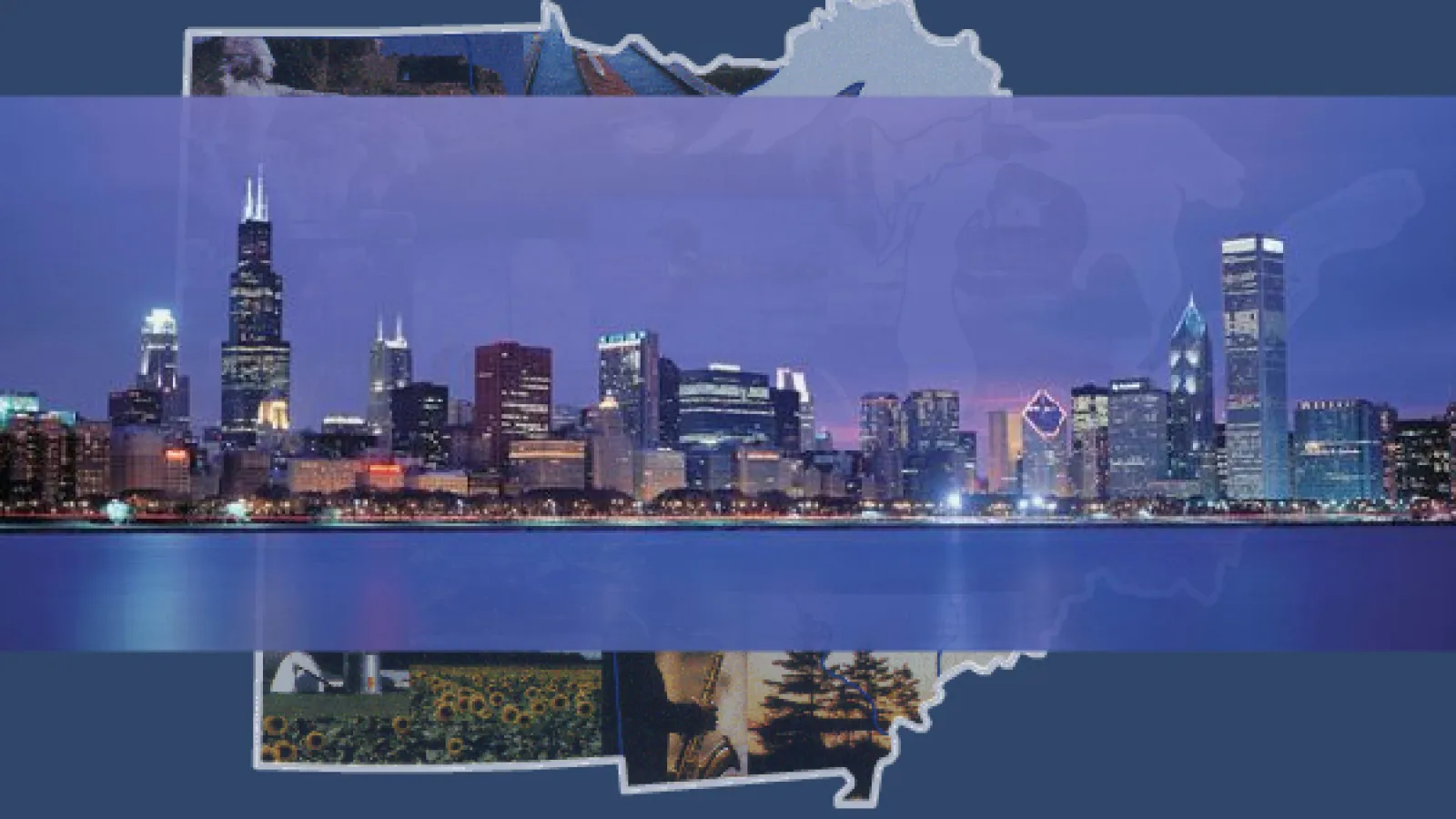 City Skyline and Midwest Map