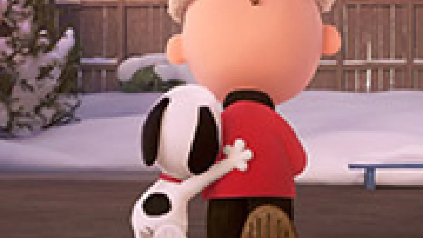 Charlie and Snoopy walking away from camera