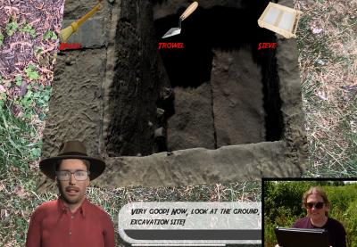 Visitor uses augmented reality which highlights where artifact was discovered and unearthed.