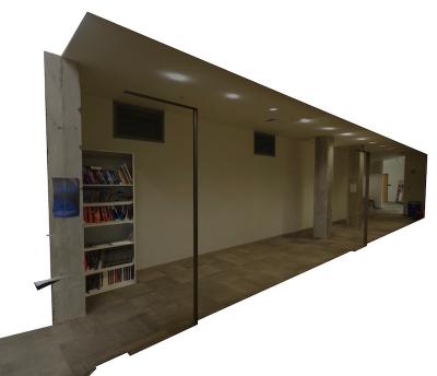 Virtual space of ACCAD hallway.