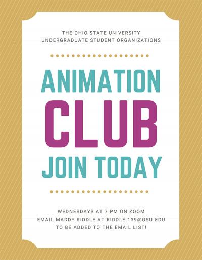 animation club promotional flyer