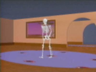 3D rendering of a skeleton walking