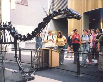 students visiting COSI