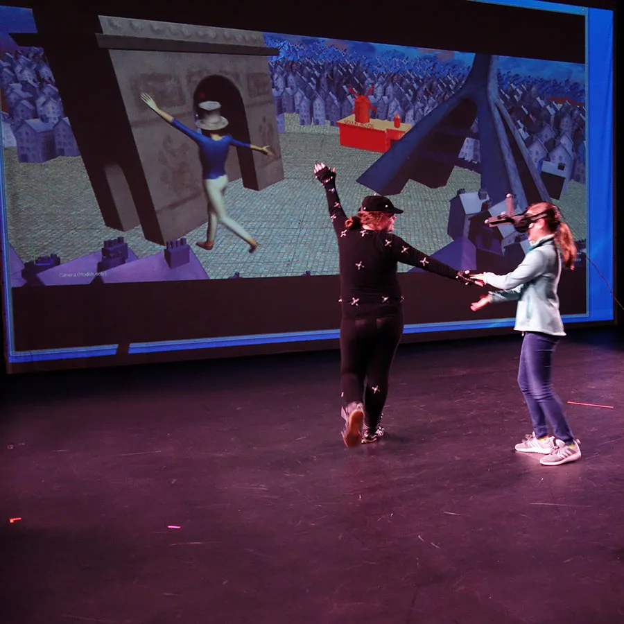 students working in motion capture lab