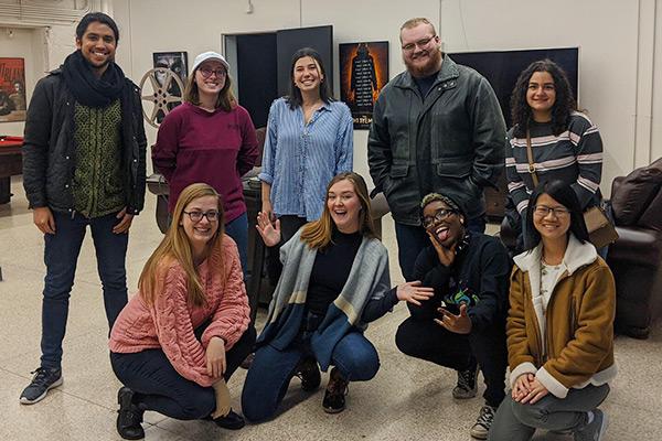 Members of the Animation Club at a studio tour of the Ohio Film Group