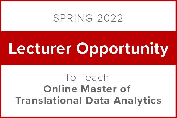 Spring 2022 Lecturer Opportunity