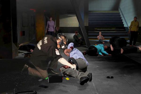 First Responders image. Virtual reality training in process