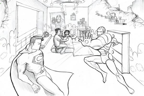 Superhero sketch