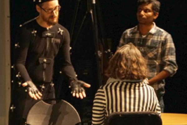 Dementia Caregiver Training in VR actors in virtual reality exercise
