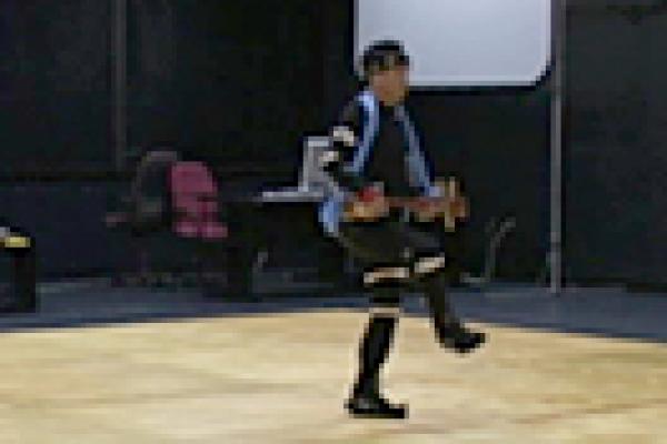 Man with MoCap suit dancing