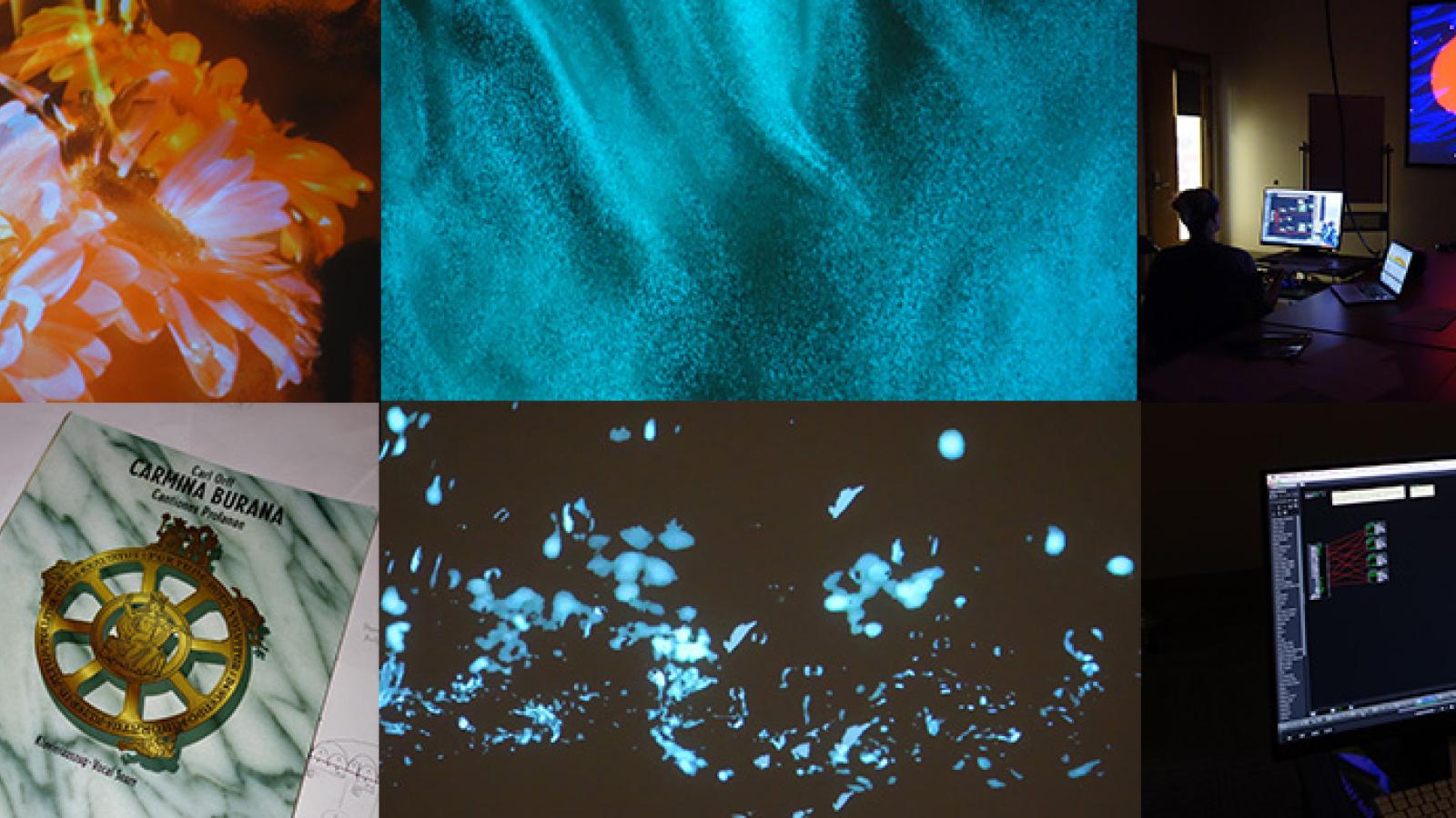 examples of imagery that will be on display during the Carmina Burana concert in Weigel Auditorium